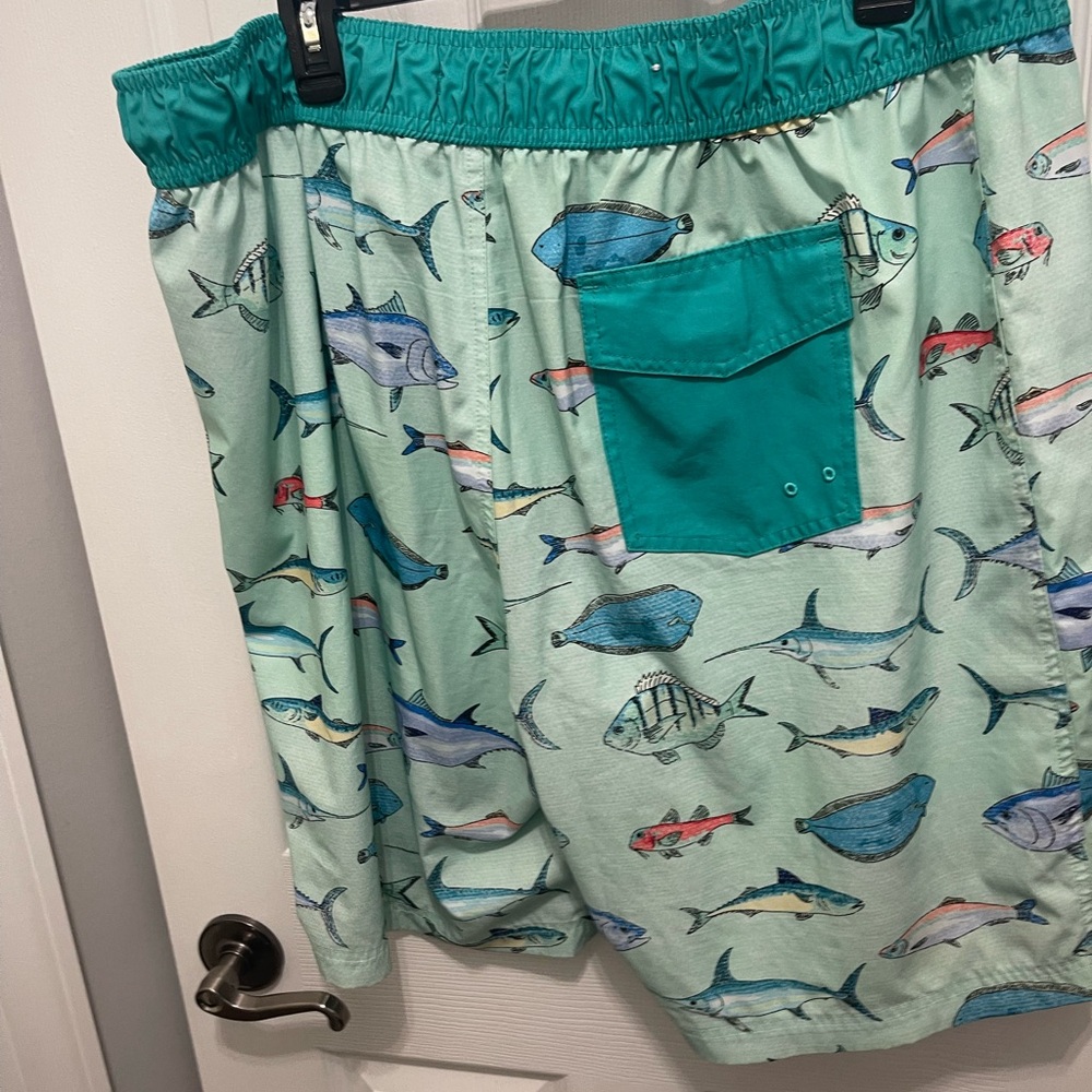 Playful Green Fish Pattern Board Shorts - Picture 9 of 15